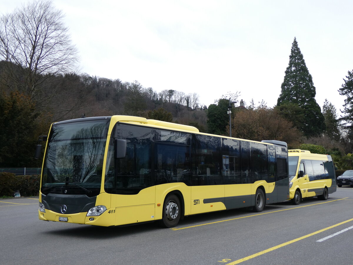 (259'677) - STI Thun - Nr. 411/BE 419'411 - Mercedes am 26. Februar 2024 bei der Schifflndte Thun