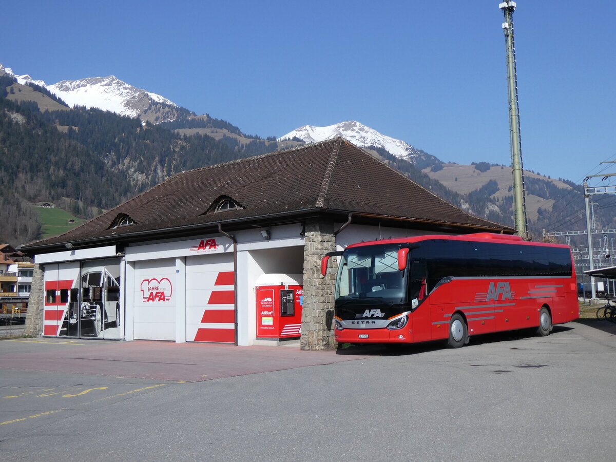 (259'810) - AFA Adelboden - Nr. 26/BE 26'708 - Setra am 29. Februar 2024 beim Bahnhof Frutigen