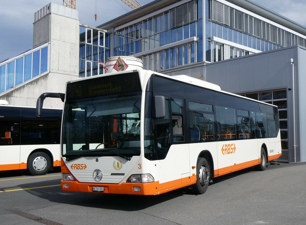 (259'930) - RBS Worblaufen - Nr. 3/BE 767'003 - Mercedes am 3. Mrz 2024 in Worblaufen, Garage