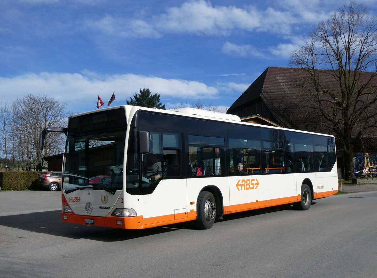 (260'012) - RBS Worblaufen - Nr. 3/BE 767'003 - Mercedes am 3. Mrz 2004 in Mattstetten, Rssli