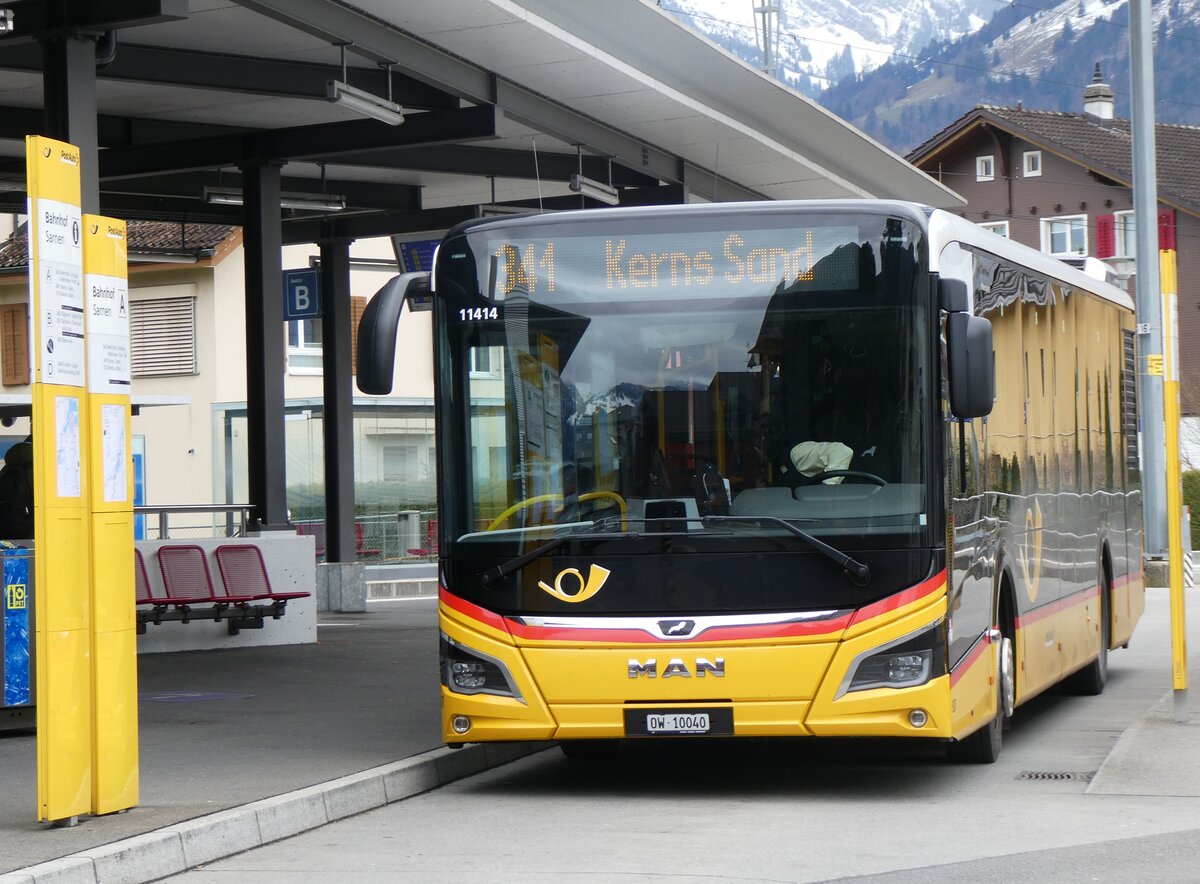 (260'328) - PostAuto Zentralschweiz - Nr. 507/OW 10'040/PID 11'414 - MAN (ex Nr. 7) am 12. Mrz 2024 beim Bahnhof Sarnen