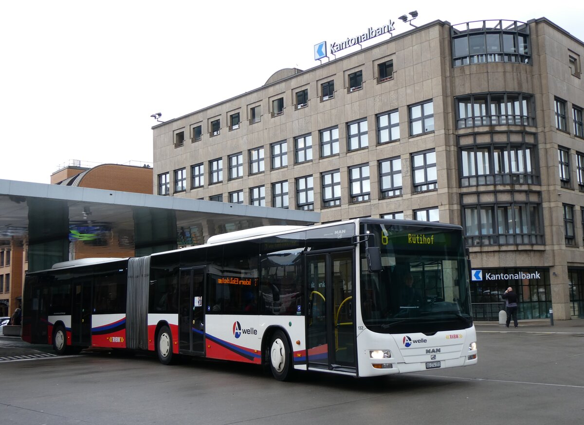 (260'746) - Indermhle, Rekingen - Nr. 132/AG 274'151 - MAN (ex RVBW Wettingen Nr. 160) am 28. Mrz 2024 beim Bahnhof Baden