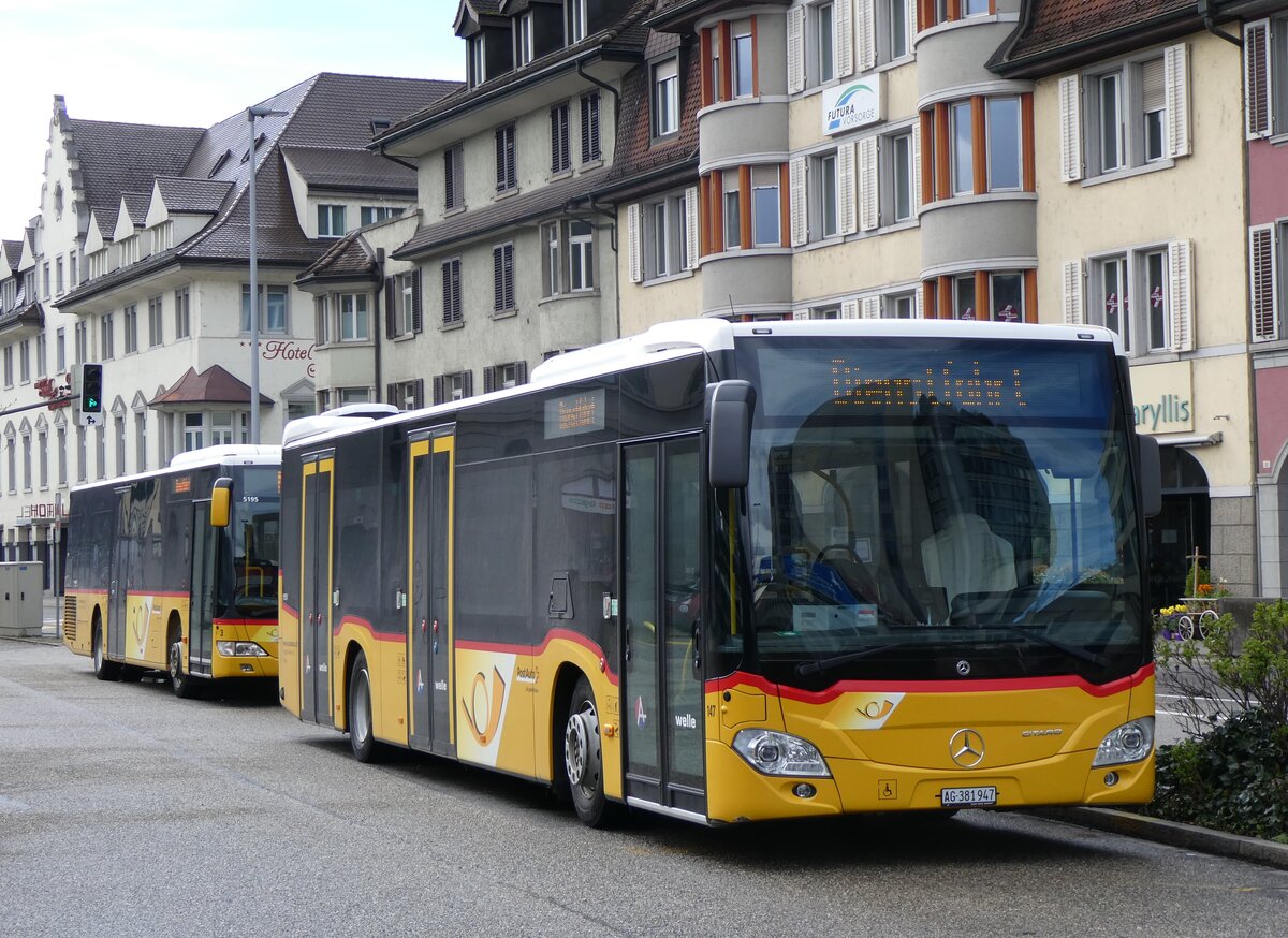 (260'769) - Voegtlin-Meyer, Brugg - Nr. 147/AG 381'947/PID 11'551 - Mercedes am 28. Mrz 2024 beim Bahnhof Brugg