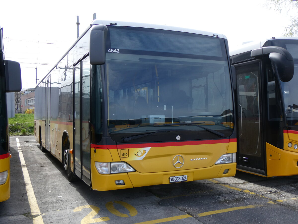 (260'816) - CarPostal Ouest - VD 335'324/PID 4642 - Mercedes am 29. Mrz 2024 in Yverdon, Garage