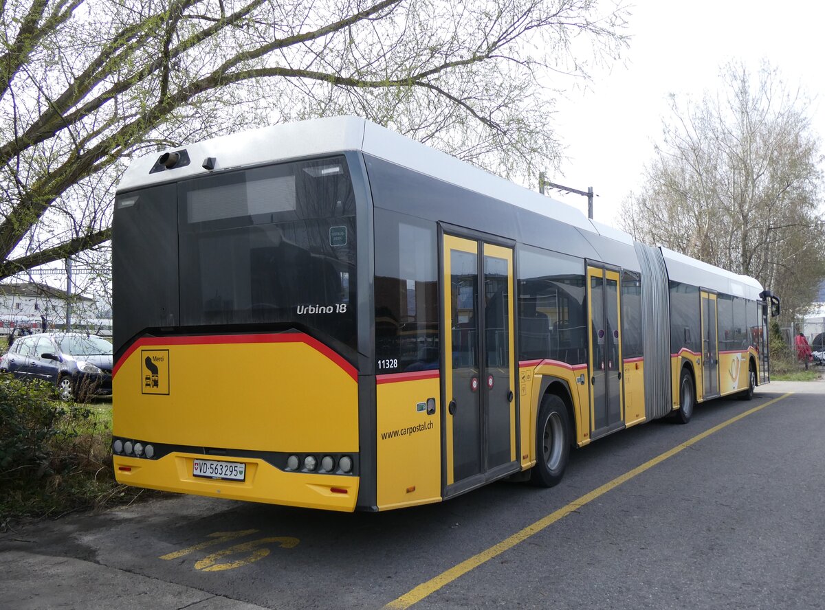 (260'820) - CarPostal Ouest - VD 563'295/PID 11'328 - Solaris am 29. Mrz 2024 in Yverdon, Garage