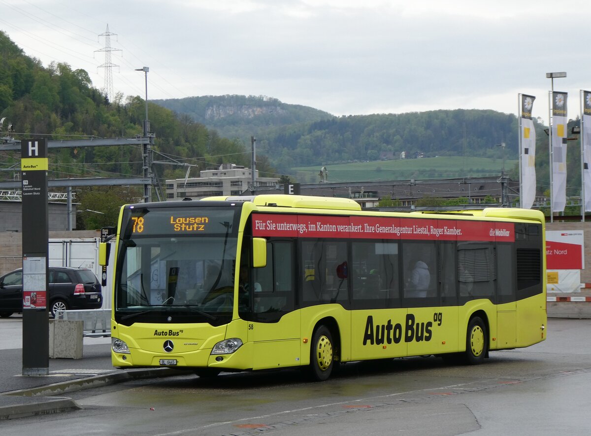 (261'547) - AAGL Liestal - Nr. 58/BL 6445 - Mercedes am 19. April 2024 beim Bahnhof Liestal