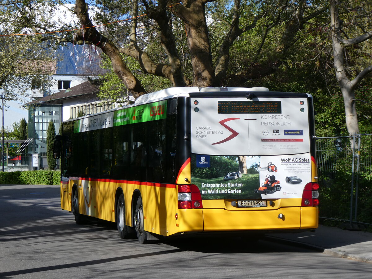 (261'722) - PostAuto Bern - BE 718'991/PID 10'526 - MAN am 27. April 2024 beim Bahnhof Thun (Kante X)