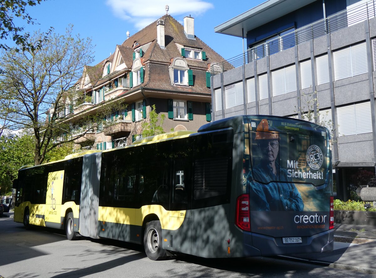 (261'724) - STI Thun - Nr. 167/BE 752'167 - Mercedes am 27. April 2024 beim Bahnhof Thun (Kante X)