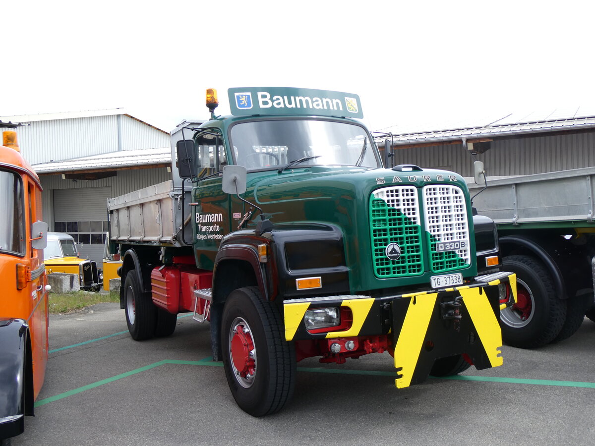 (261'997) - Baumann, B�rglen - TG 37'338 - Saurer am 4. Mai 2024 in Attikon, Wegm�ller