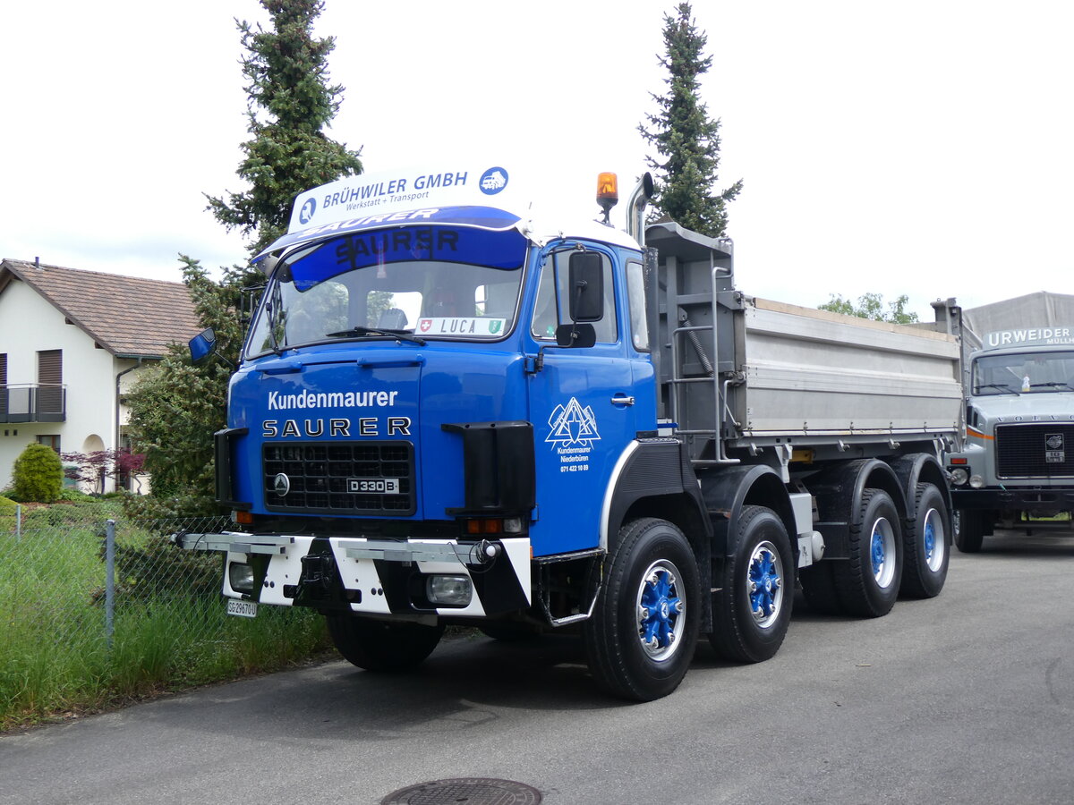 (262'020) - Br�hwiler, Niederb�ren - SG 29'670 U - Saurer am 4. Mai 2024 in Attikon, Wegm�ller
