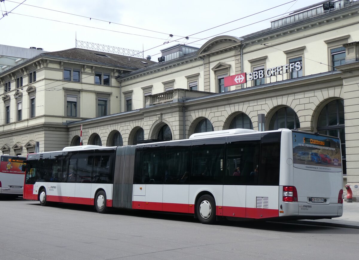 (262'104) - SW Winterthur - Nr. 378/ZH 926'378 - MAN am 4. Mai 2024 beim Hauptbahnhof Winterthur