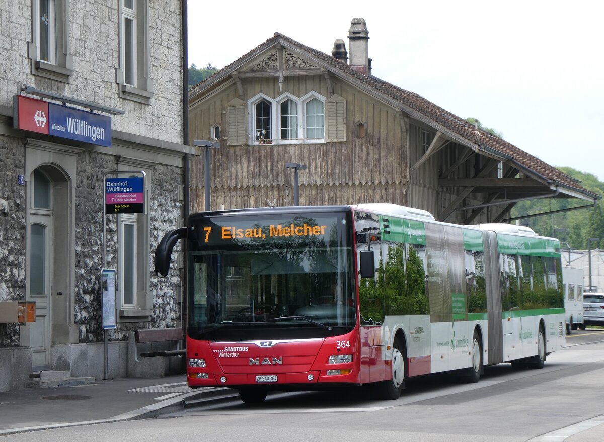 (262'107) - SW Winterthur - Nr. 364/ZH 540'364 - MAN am 4. Mai 2024 beim Bahnhof Winterthur Wlflingen