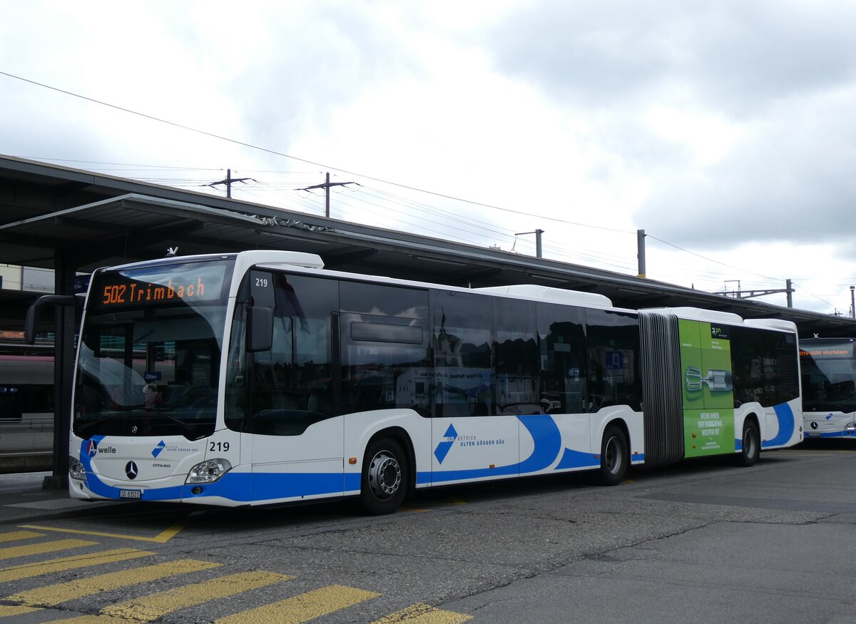 (262'431) - BOGG Wangen b.O. - Nr. 219/SO 83'511 - Mercedes am 16. Mai 2024 beim Bahnhof Olten