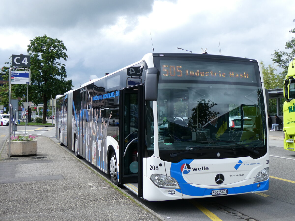 (262'439) - BOGG Wangen b.O. - Nr. 208/SO 125'893 - Mercedes am 16. Mai 2024 beim Bahnhof Olten