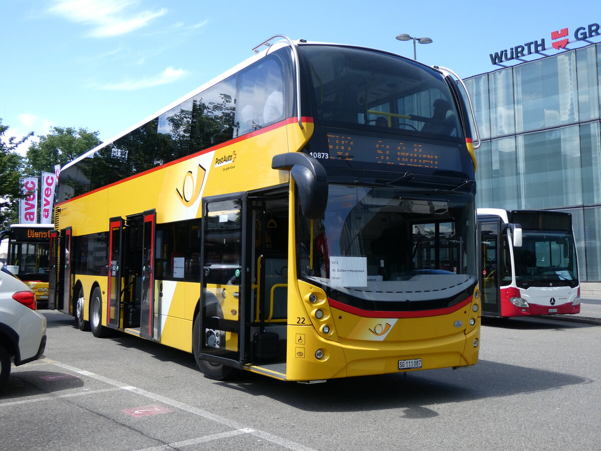 (262'880) - Eurobus, Arbon - Nr. 22/SG 111'087/PID 10'873 - Alexander, Dennis (ex Schwizer, Goldach Nr. 22) am 24. Mai 2024 beim Bahnhof Rorschach