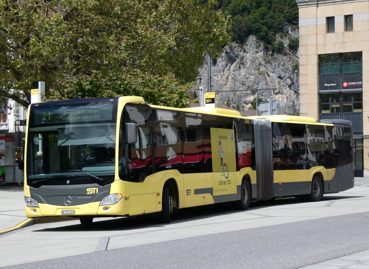 (263'248) - STI Thun - Nr. 167/BE 752'167 - Mercedes am 28. Mai 2024 beim Bahnhof Interlaken West