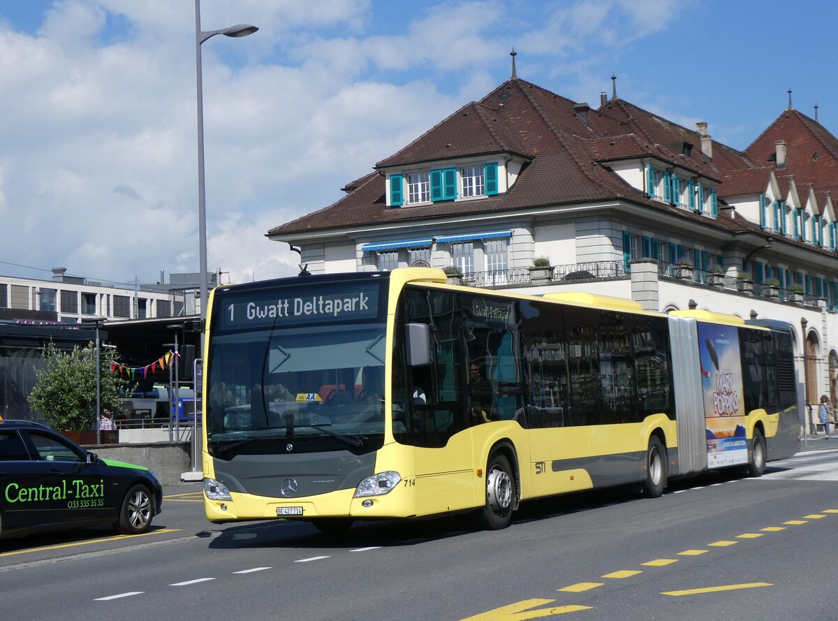 (263'670) - STI Thun - Nr. 714/BE 427'714 - Mercedes am 13. Juni 2024 beim Bahnhof Thun
