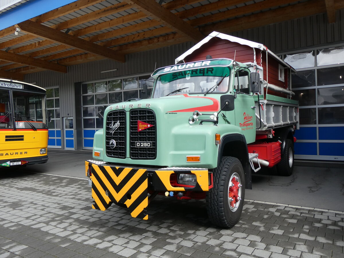 (263'872) - Holdener, Oberiberg - AG 548'329 - Saurer am 22. Juni 2024 in N�fels, FBW-Museum