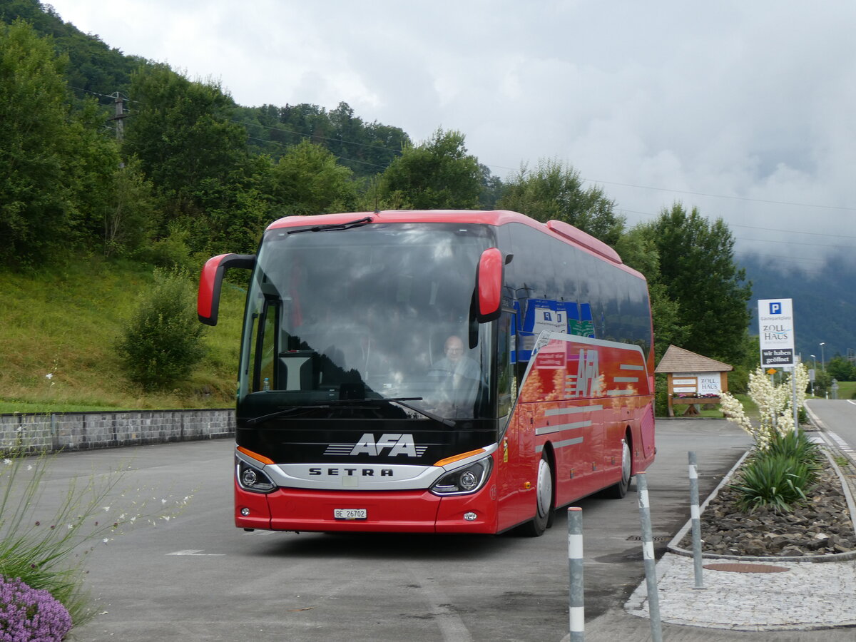 (264'258) - AFA Adelboden - Nr. 15/BE 26'702 - Setra am 2. Juli 2024 in Sachseln, Landgasthof Zollhaus