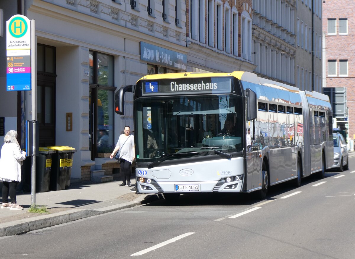 (264'435) - LVB Leipzig - Nr. 14'274/L-DE 1051 - Solaris am 9. Juli 2024 in Leipzig, G.-Schumann-/Lindenthaler Strasse