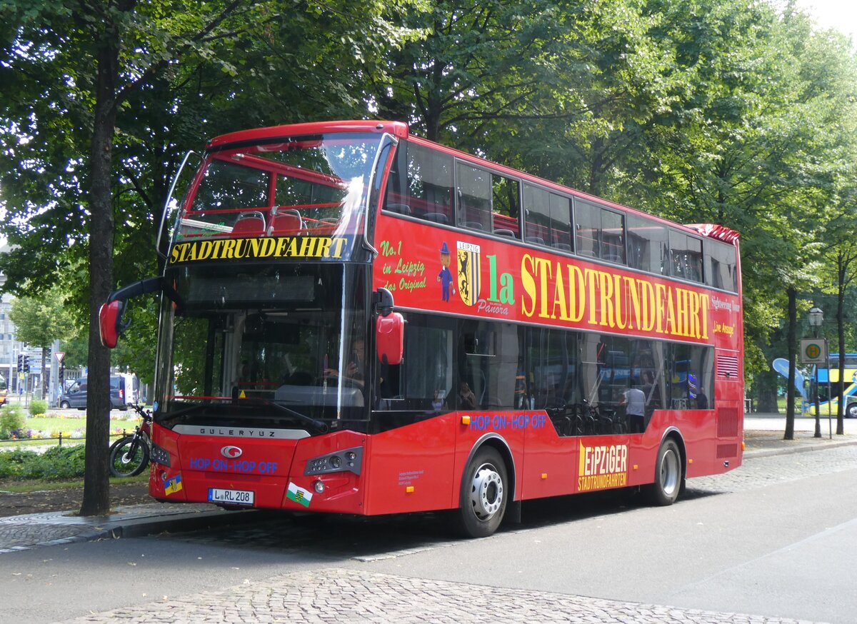 (264'468) - Leipziger Stadtrundfahrt, Leipzig - L-RL 208 - Gleryz am 9. Juli 2024 beim Hauptbahnhof Leipzig