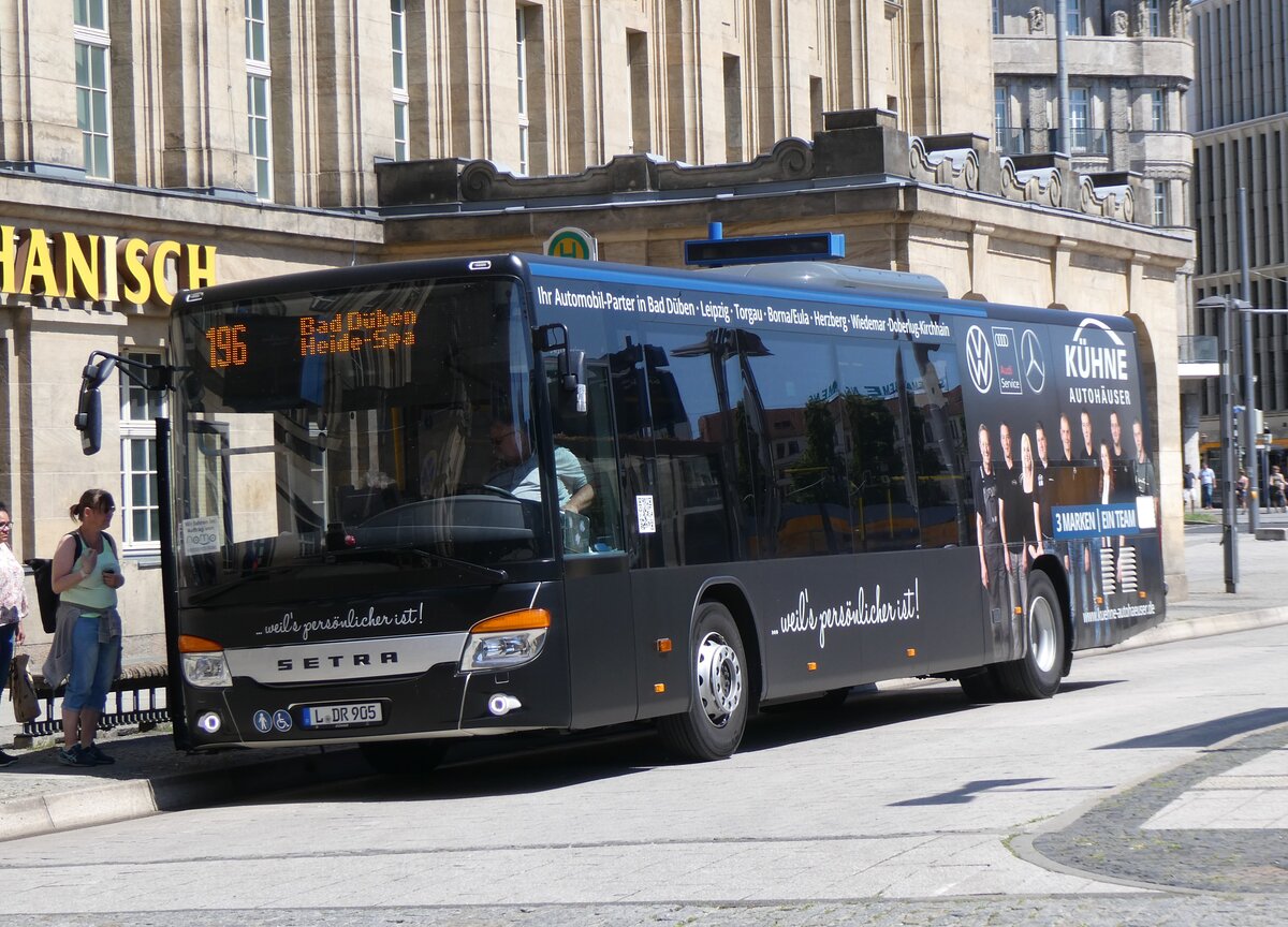 (264'484) - Auto-Webel, Delitzsch - L-DR 905 - Setra am 9. Juli 2024 beim Hauptbahnhof Leipzig