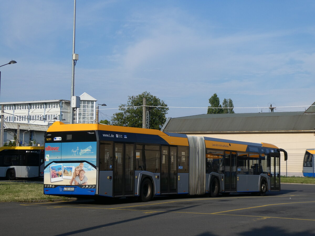 (264'532) - LVB Leipzig - Nr. 14'191/L-DE 1031 - Solaris am 10. Juli 2024 in Leipzig, Paunsdorf Strassenbahnhof