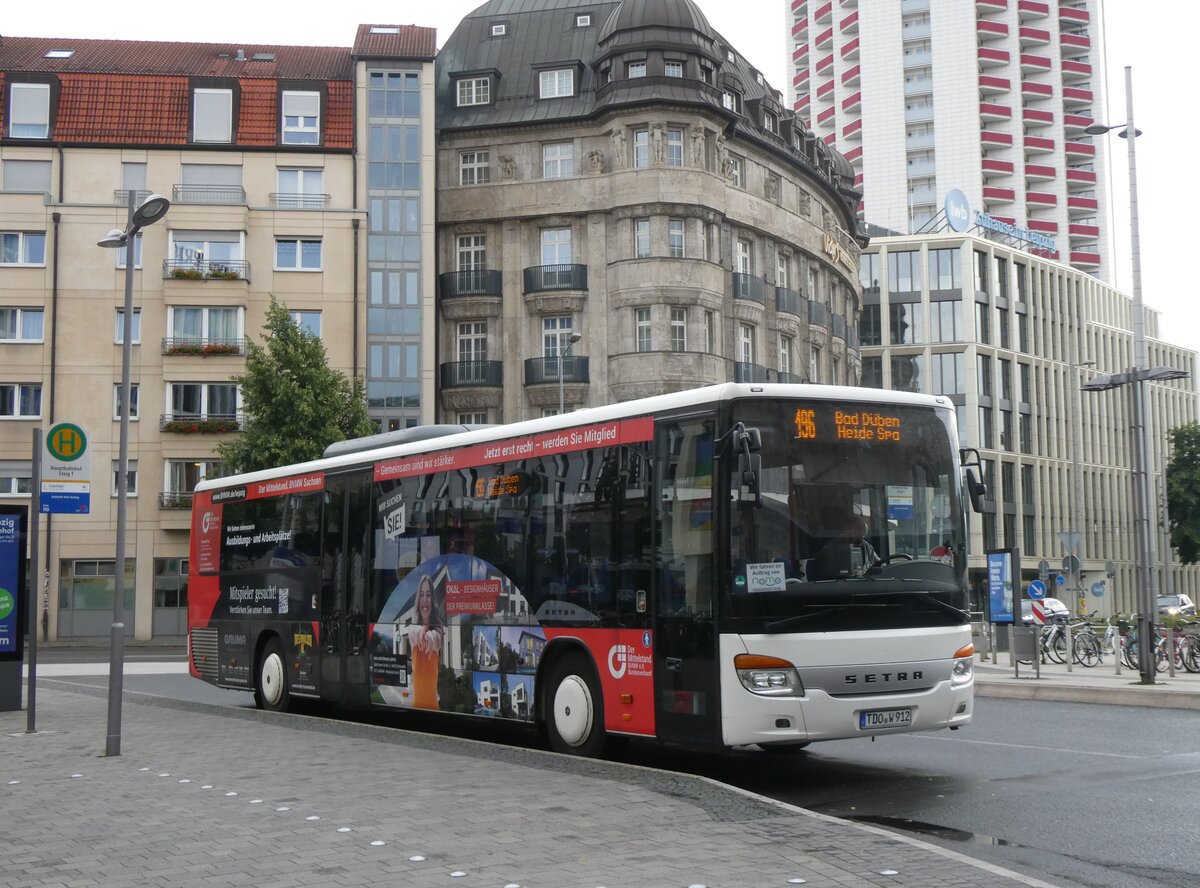 (264'645) - Auto-Webel, Delitzsch - TDO-W 912 - Setra am 10. Juli 2024 beim Hauptbahnhof Leipzig