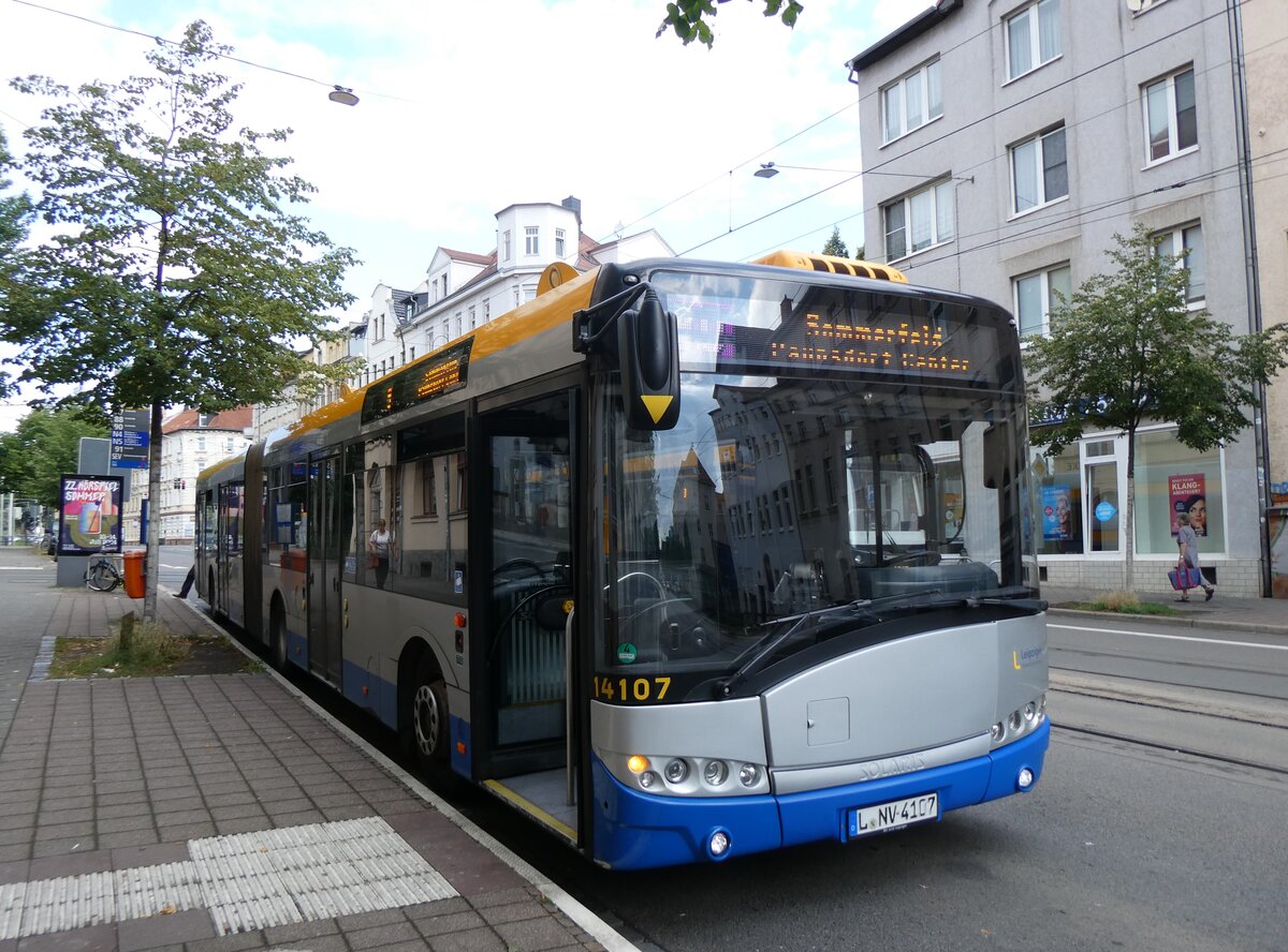 (264'673) - LVB Leipzig - Nr. 14'107/L-NV 4107 - Solaris am 11. Juli 2024 in Leipzig, Wahren