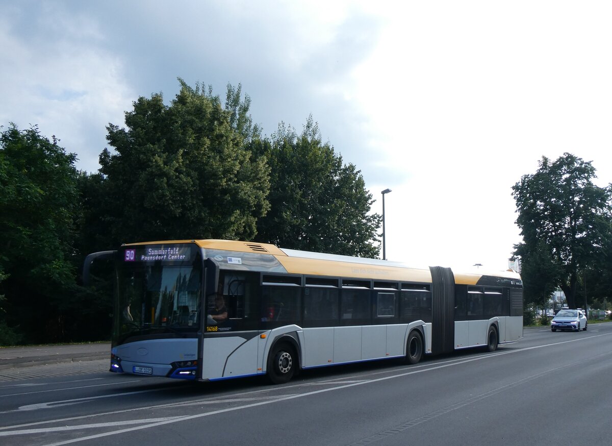 (264'756) - LVB Leipzig - Nr. 14'168/L-DE 1021 - Solaris am 11. Juli 2024 in Leipzig, Sommerfeld