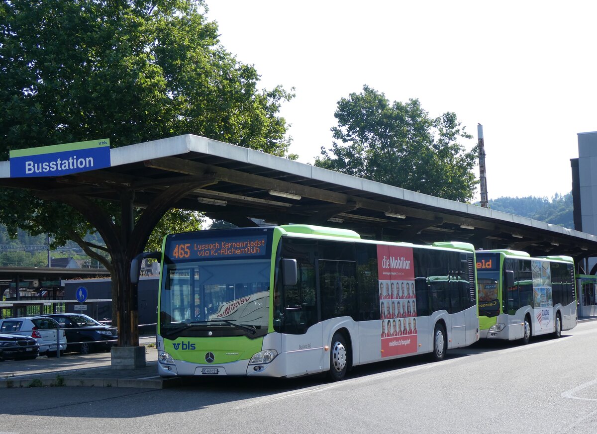 (264'991) - Busland, Burgdorf - Nr. 121/BE 460'121 - Mercedes am 25. Juli 2024 beim Bahnhof Burgdorf