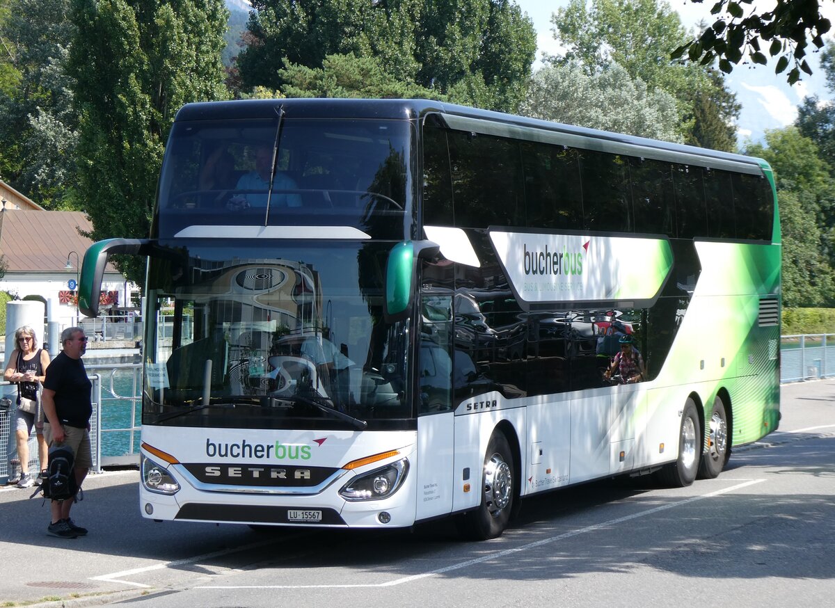 (265'312) - Bucher, Dierikon - Nr. 37/LU 15'567 - Setra am 30. Juli 2024 bei der Schifflndte Thun