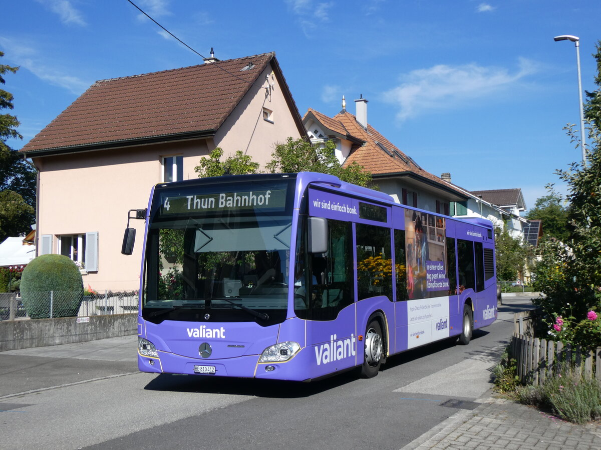 (265'526) - STI Thun - Nr. 412/BE 810'412 - Mercedes am 9. August 2024 in Thun-Lerchenfeld, Forstweg