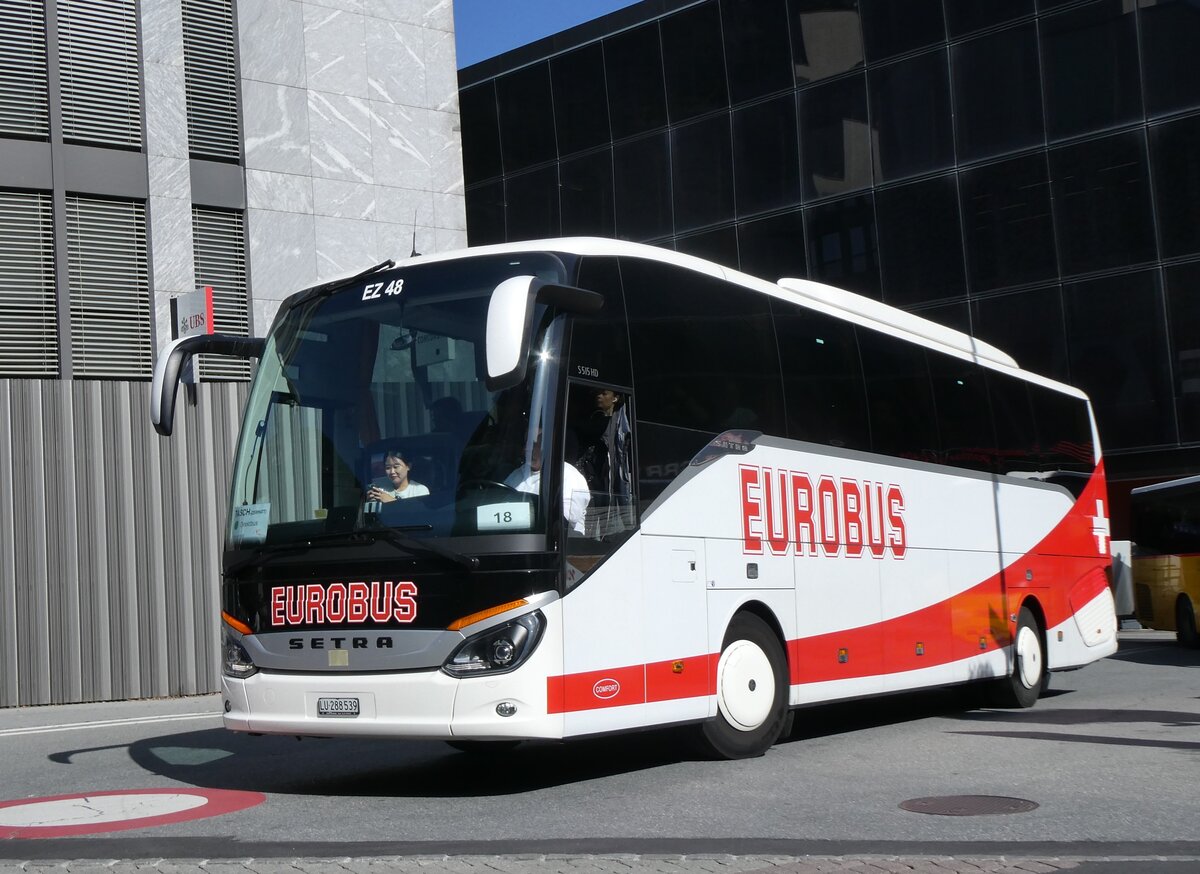 (265'680) - ARAG Ruswil - Nr. 48/LU 288'539 - Setra am 16. August 2024 beim Bahnhof Visp