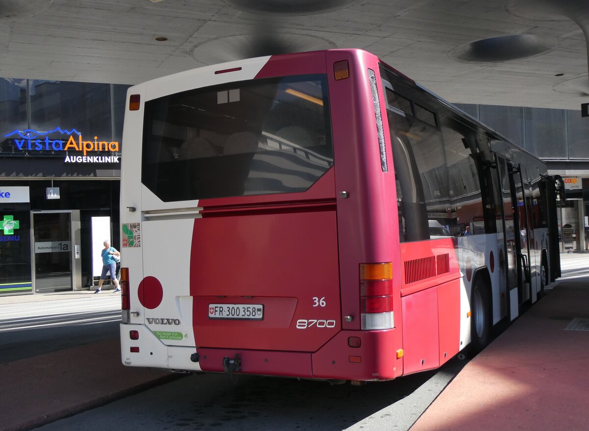 (265'689) - TPF Fribourg - Nr. 36/FR 300'358 - Volvo am 16. August 2024 beim Bahnhof Visp