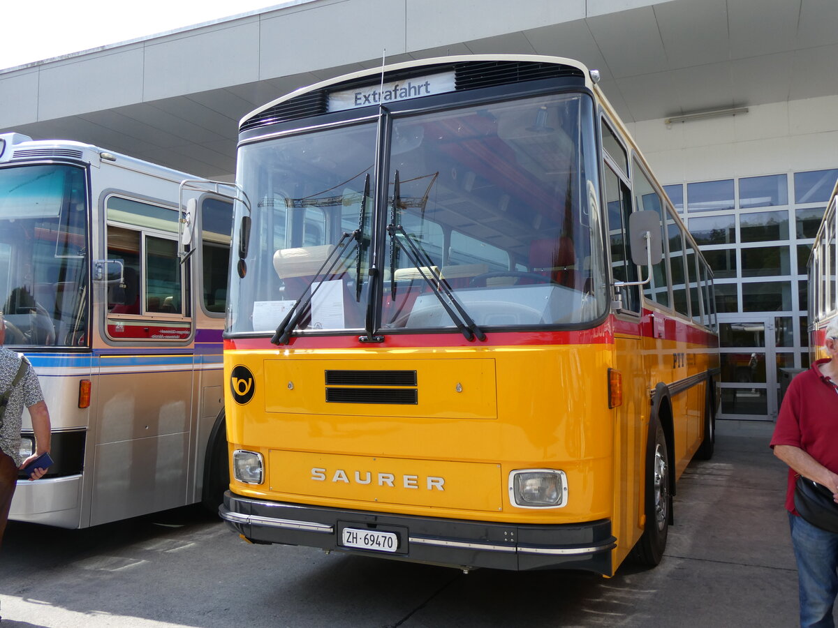 (266'446) - Oldtimer Garage, Hri - ZH 69'470 - Saurer/R&J (ex Breu, Berneck; ex Matt, FL-Mauren Nr. 19; ex P 24'356) am 31. August 2024 in Oberkirch, CAMPUS Sursee 