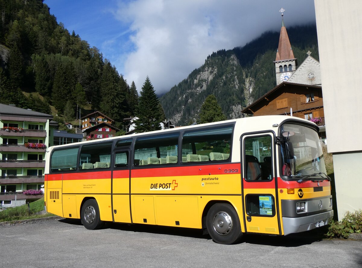 (266'924) - Buzzi, Bern - BE 910'789 - Mercedes (ex Mattli, Wassen PID 2295) am 10. September 2024 in Gschenen, Hotel zum weissen Rssli