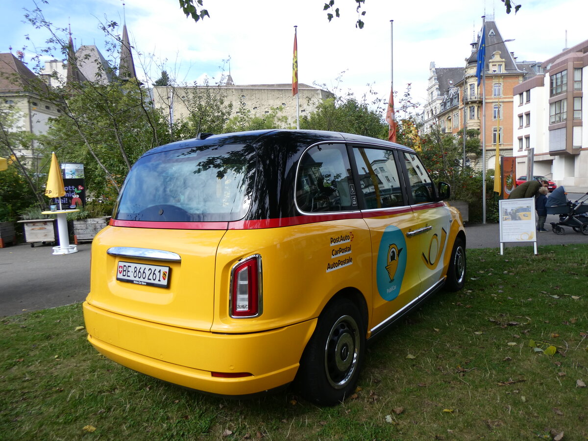 (267'026) - PostAuto Bern - BE 866'261/PID 11'411 - LEVC am 14. September 2024 in Bern, Museum fr Kommunikation