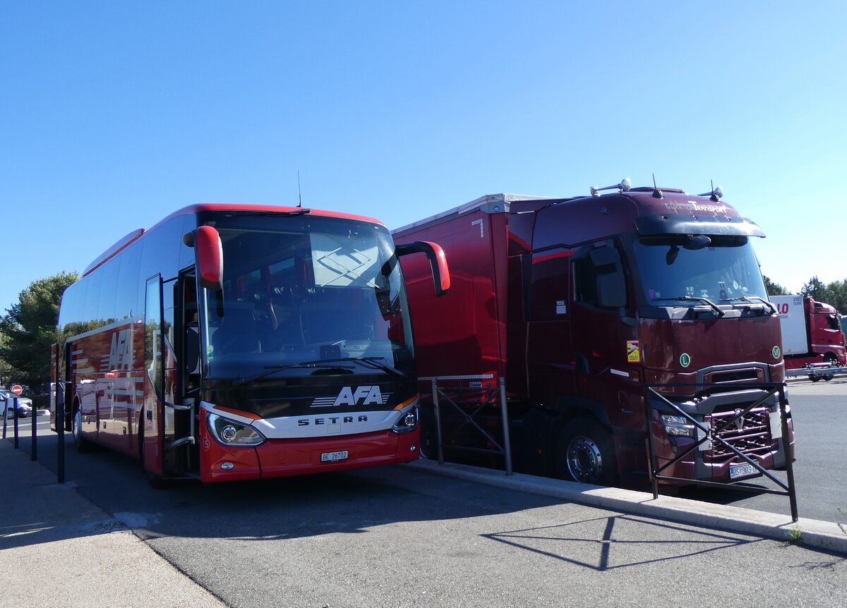 (267'056) - Aus der Schweiz: AFA Adelboden - Nr. 15/BE 26'702 - Setra am 15. September 2024 In Montblanc, Raststtte