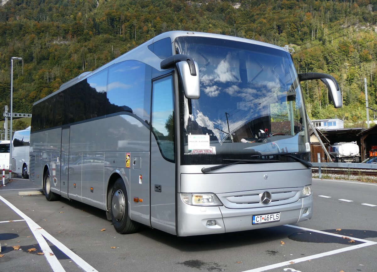 (267'803) - Aus Rumnien: Autokampa, Medgidia - CT 46 FLS - Mercedes am 7. Oktober 2024 beim Bahnhof Interlaken Ost