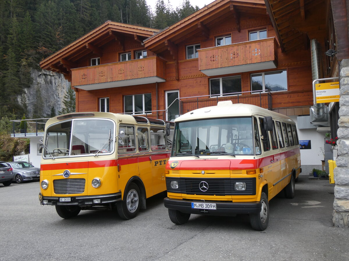 (268'137) - Aus Deutschland: Hahn, Mnchen - Nr. 6/M-MB 309H - Mercedes (ex Mller, CH-Ennetmoos Nr. 6; ex Portenier, CH-Adelboden Nr. 6; ex Geiger, CH-Adelboden Nr. 6) am 12. Oktober 2024 auf der Griesalp