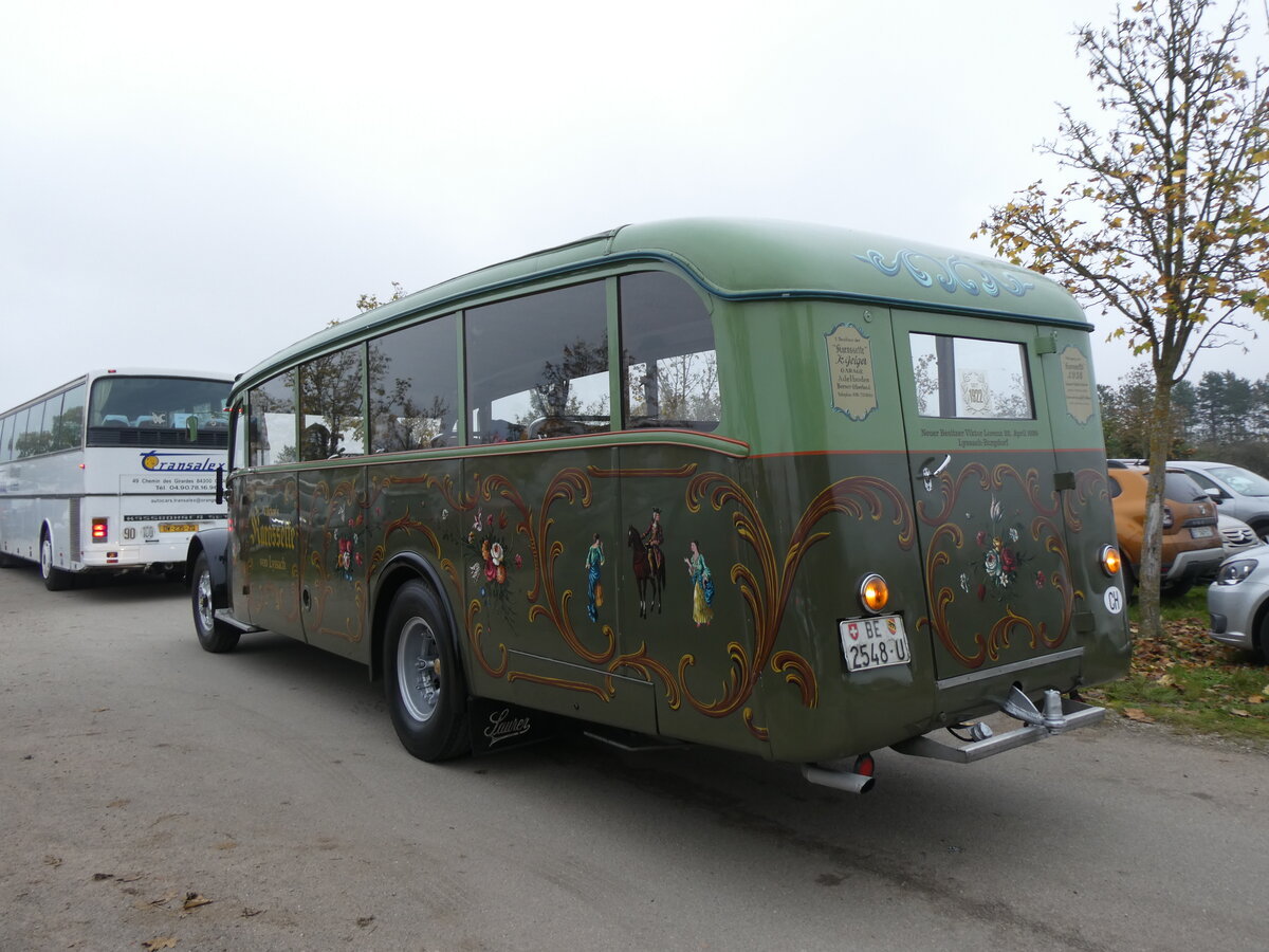 (268'674) - Aus der Schweiz: Lorenz, Lyssach - BE 2548 U - Saurer/Saurer (ex Geiger, Adelboden Nr. 8; ex P 1997) am 26. Oktober 2024 in Kintzheim, Cigoland