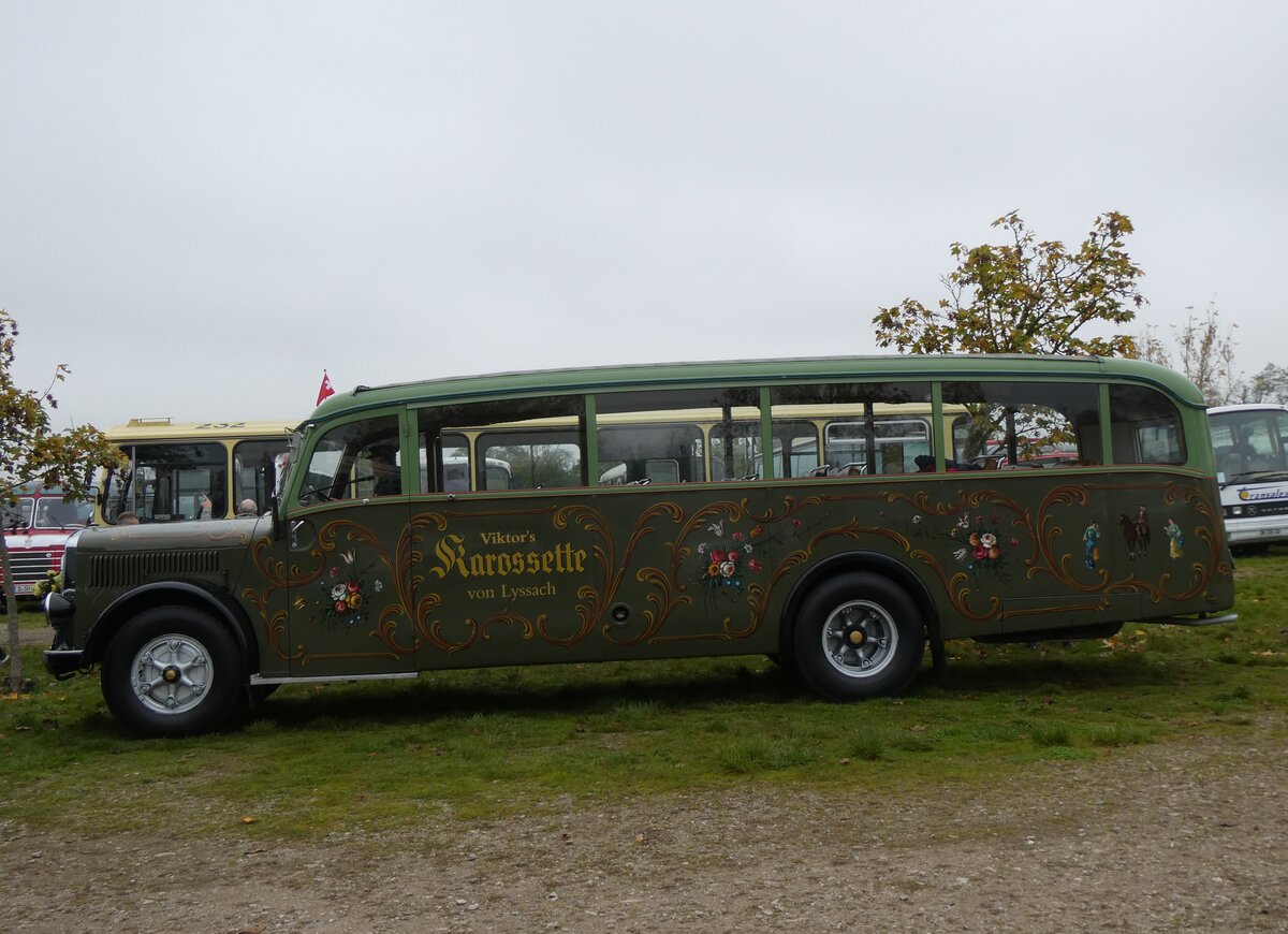 (268'679) - Aus der Schweiz: Lorenz, Lyssach - BE 2548 U - Saurer/Saurer (ex Geiger, Adelboden Nr. 8; ex P 1997) am 26. Oktober 2024 in Kintzheim, Cigoland