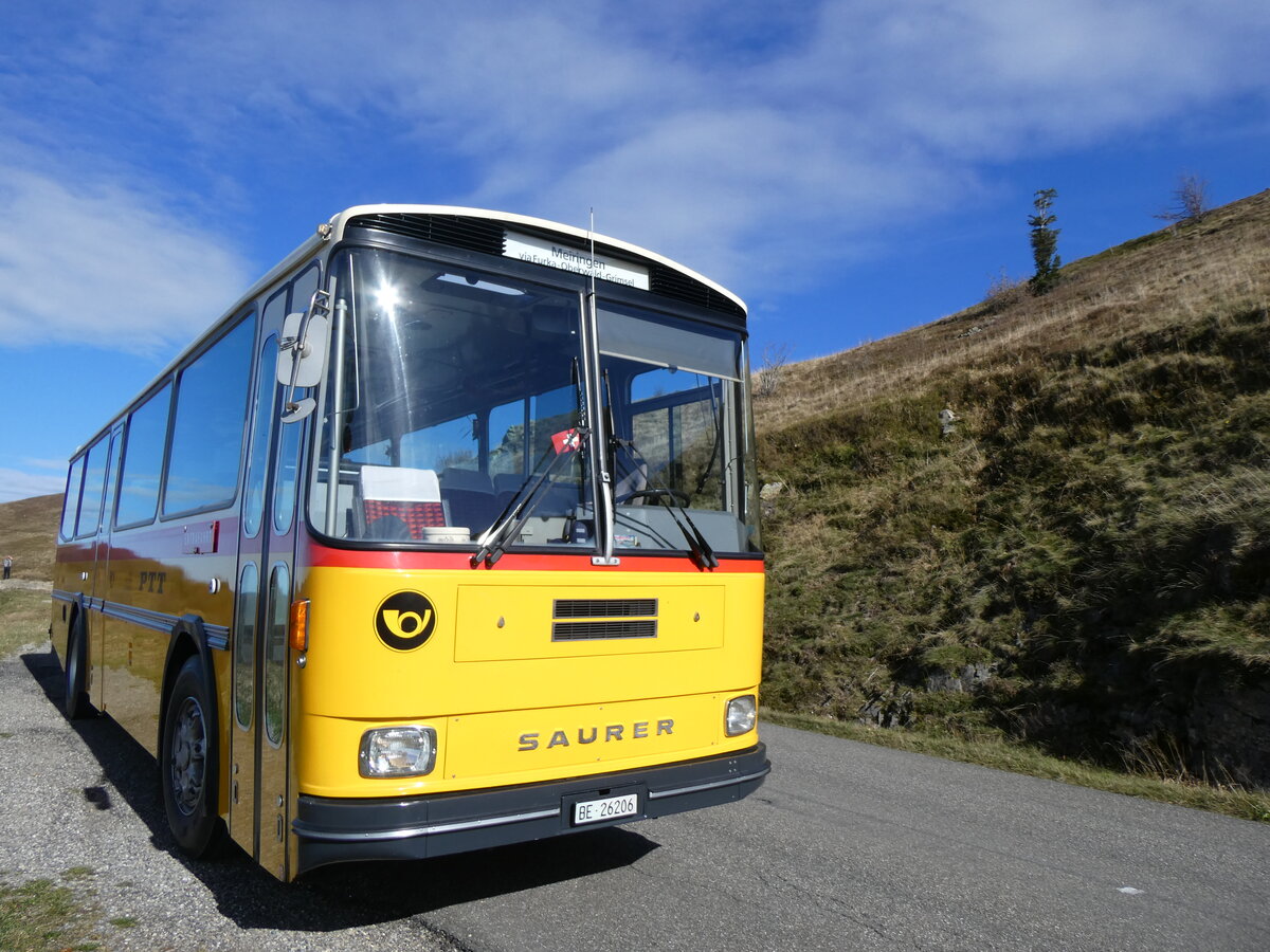 (268'753) - Aus der Schweiz: Schmid, Thrishaus - BE 26'206 - Saurer/Tscher (ex P 24'244) am 27. Oktober 2024 bei Rothenbach