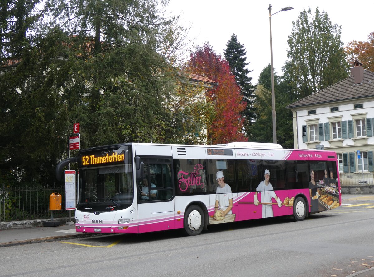 (268'854) - ASm Langenthal - Nr. 59/BE 570'959 - MAN am 31. Oktober 2024 beim Bahnhof Herzogenbuchsee