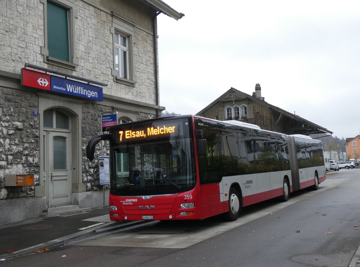 (268'889) - SW Winterthur - Nr. 359/ZH 886'359 - MAN am 2. November 2024 beim Bahnhof Winterthur Wlflingen