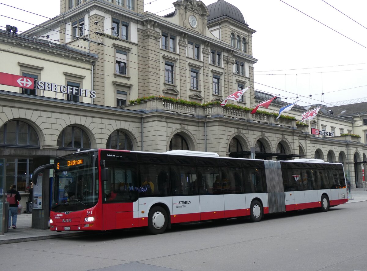 (268'925) - SW Winterthur - Nr. 361/ZH 473'361 - MAN am 2. November 2024 beim Hauptbahnhof Winterthur