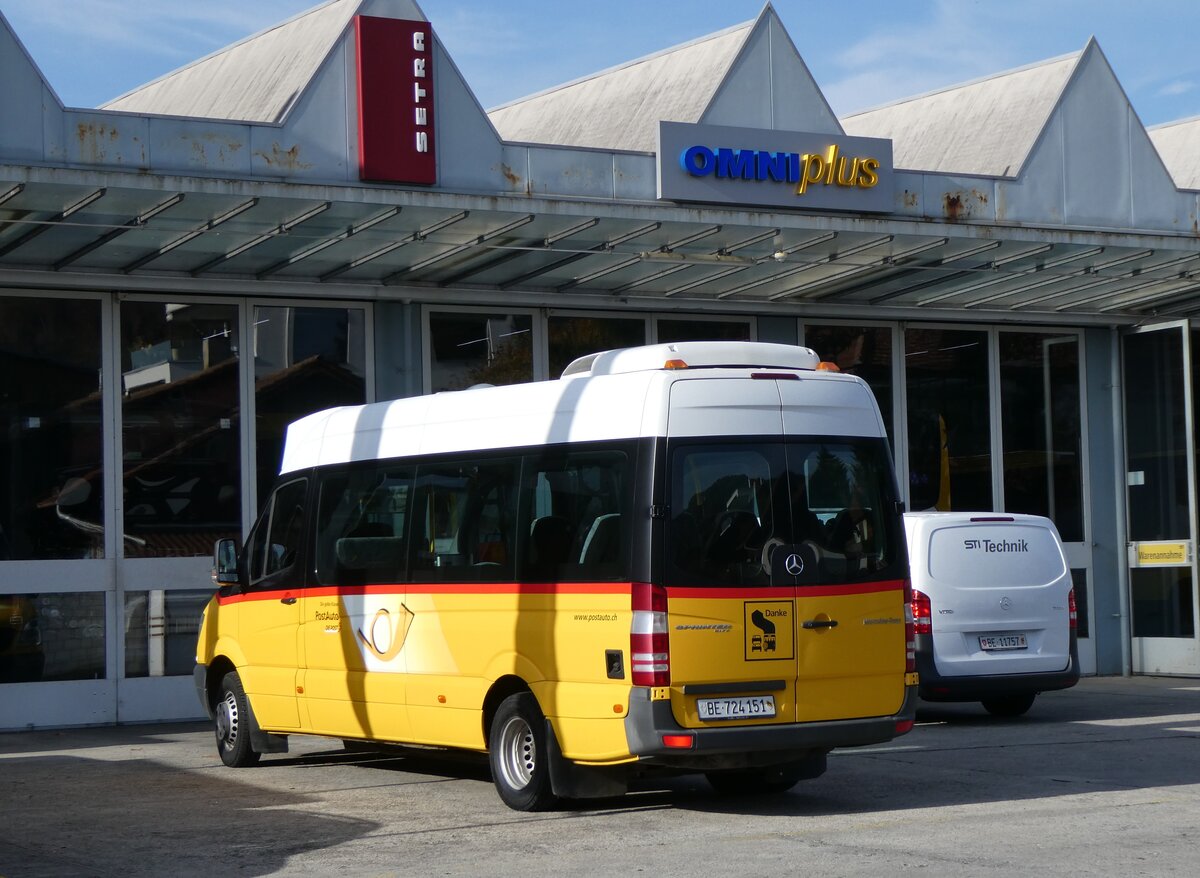 (268'968) - PostAuto Bern - BE 724'151/PID 5383 - Mercedes am 6. November 2024 in Thun, Garage STI