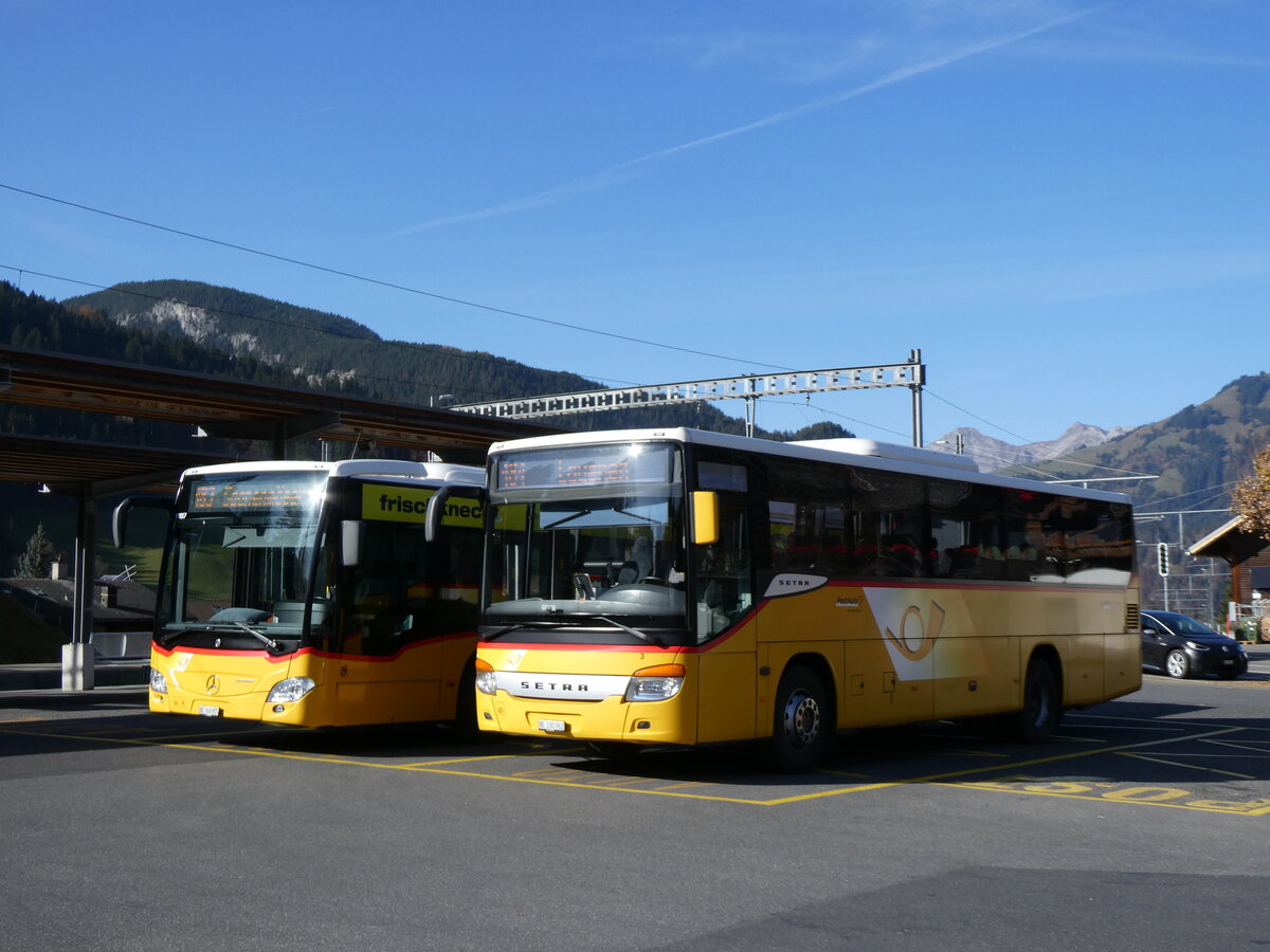 (268'973) - Kbli, Gstaad - Nr. 3/BE 330'862/PID 4535 - Setra am 7. November 2024 beim Bahnhof Gstaad