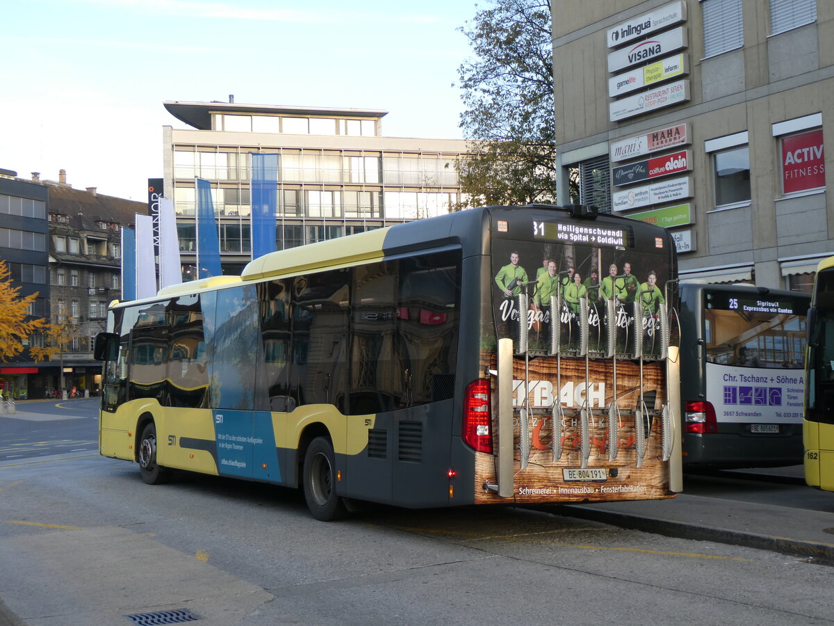 (269'009) - STI Thun - Nr. 191/BE 804'191 - Mercedes am 9. November 2024 beim Bahnhof Thun 